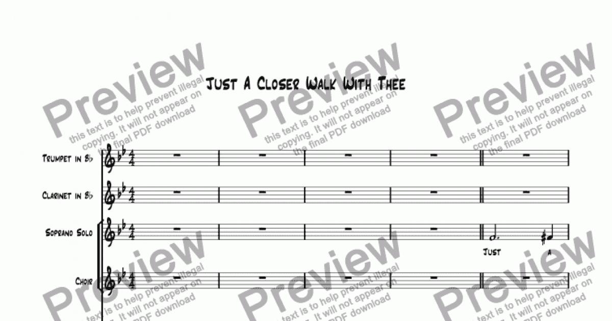 brass quintet sheet music just a closer walk with me