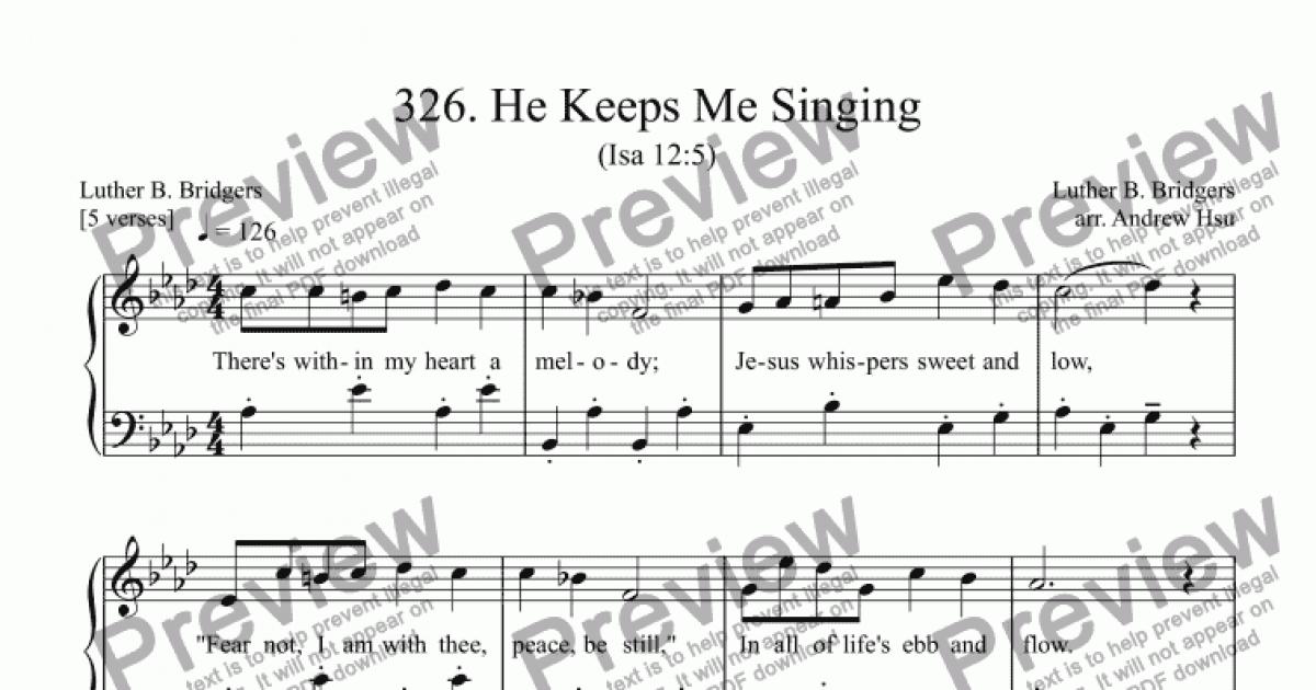 He Keeps Me Singing - Easy Piano 326 - Download Sheet Music PDF File