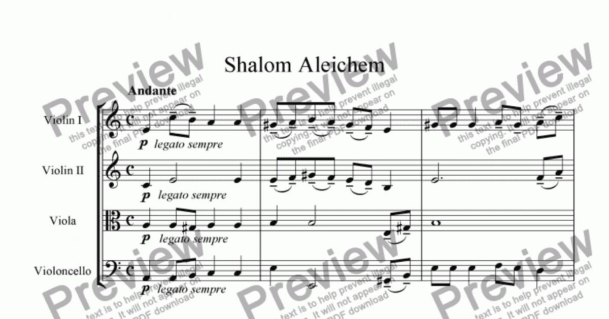 Shalom Aleichem - Download Sheet Music PDF file