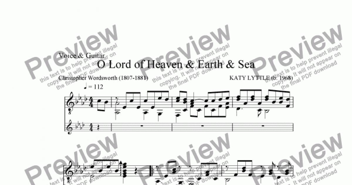 O Lord Of Heaven And Earth And Sea Download Sheet Music Pdf File