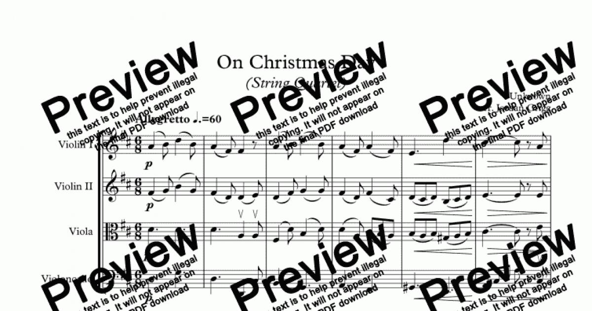 On Christmas Day (String Quartet) - Download Sheet Music PDF file