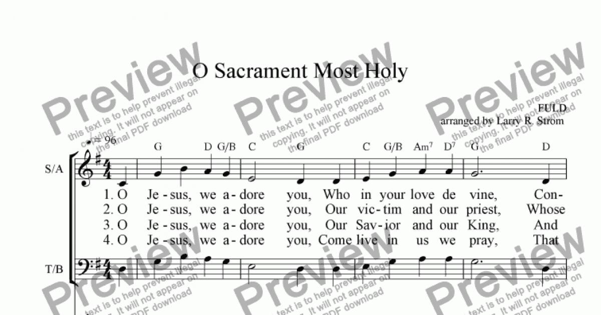 O Sacrament Most Holy Lyrics