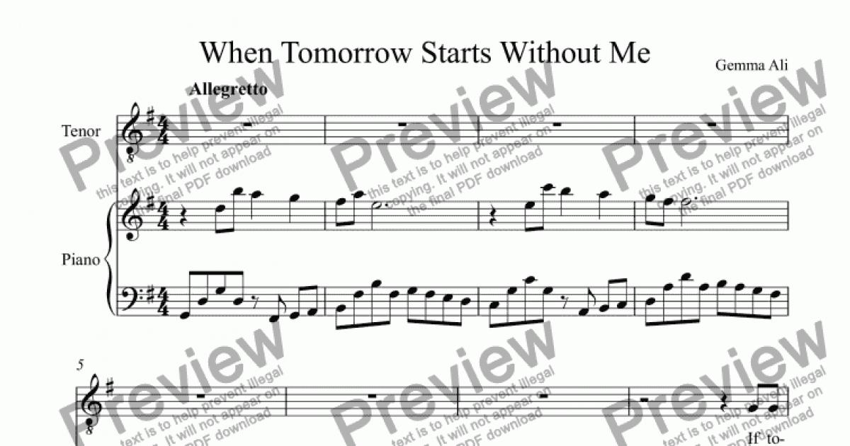 When Tomorrow Starts Without Me - Download Sheet Music PDF File