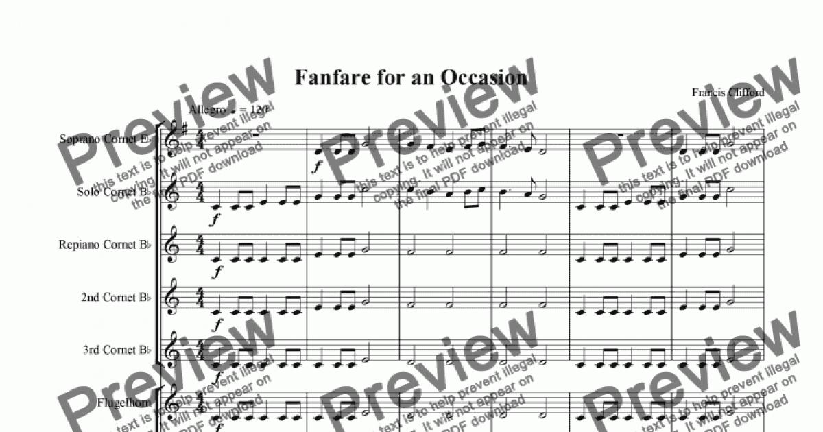 Fanfare for an Occasion (Brass Band) - Download Sheet Music PDF file