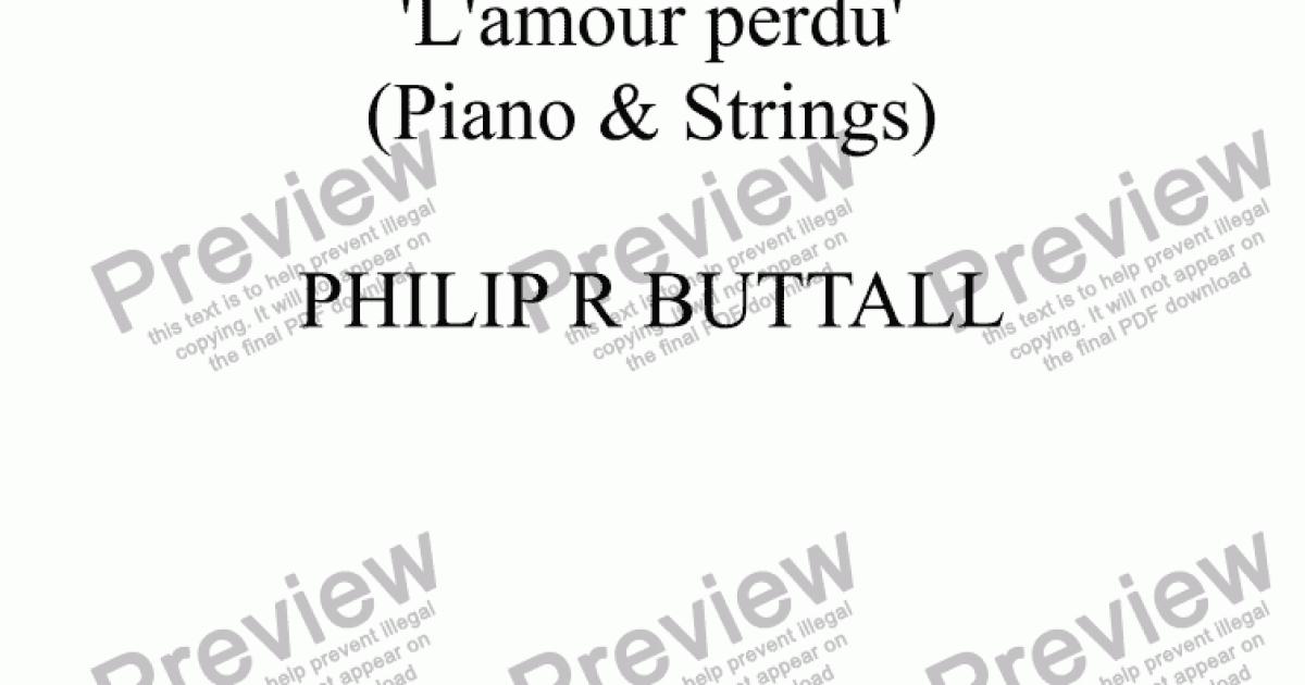 L Amour Perdu Download Sheet Music Pdf File