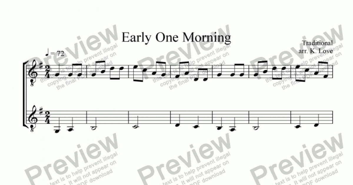 Early One Morning - Download Sheet Music PDF file