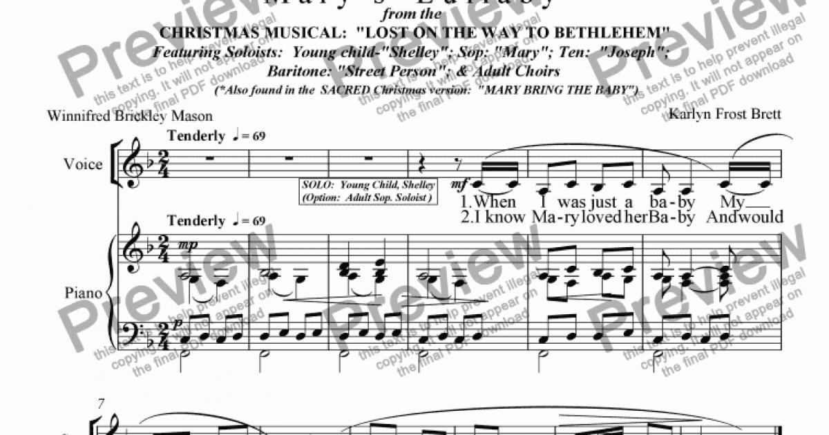Mary S Lullaby Download Sheet Music Pdf File