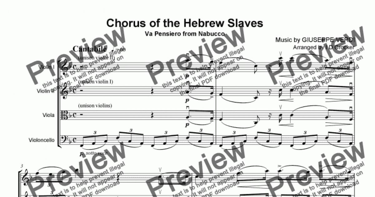 Chorus of the Hebrew Slaves Download Sheet Music PDF file