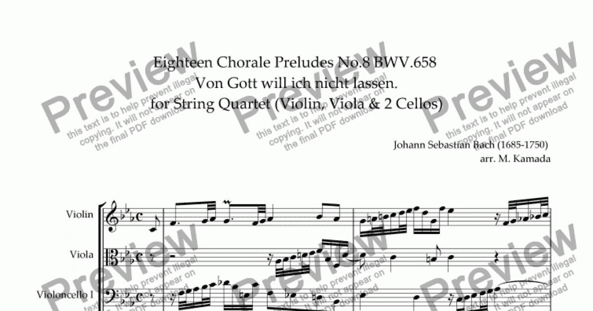 Eighteen Chorale Preludes No.8 BWV.658 Von Gott will ich nicht lassen ...