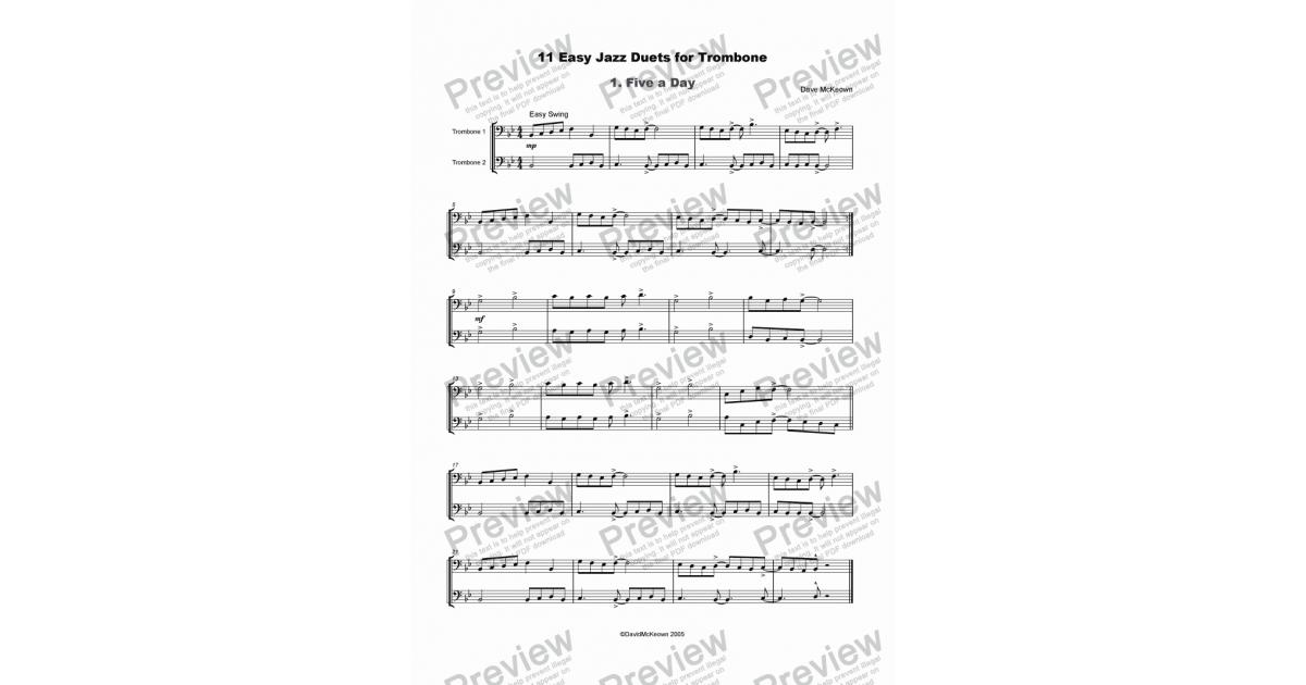 11 Easy Jazz Duets for Trombone Download Sheet Music PDF file