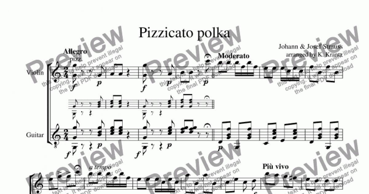 pizzicato polka for string quartet