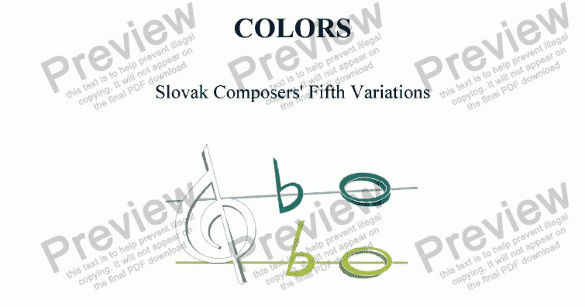 Colors - Download Sheet Music PDF file