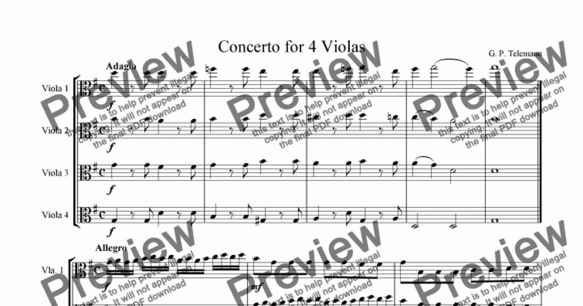 telemann viola concerto in g major pdf free