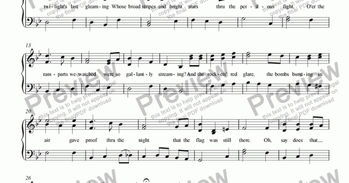 The Star Spangled Banner (Easy Piano Solo) Download Sheet Music PDF