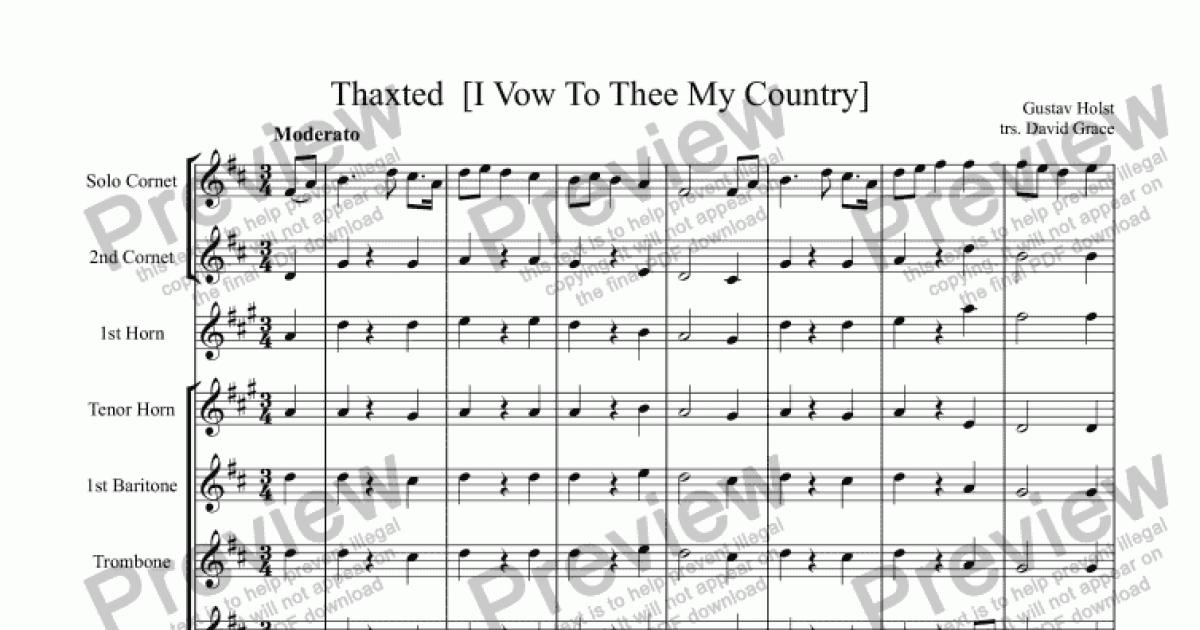 I Vow To Thee My Country Thaxted Download Sheet Music Pdf File