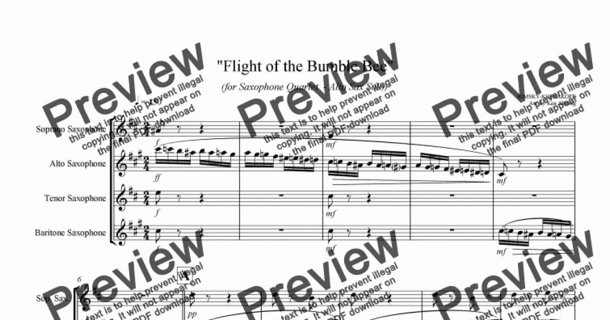 Rimsky-Korsakoff - Flight of the Bumble Bee (Sax Quartet / Alto solo)