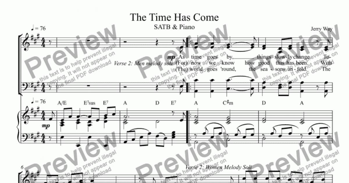 The Time Has Come - Download Sheet Music PDF File