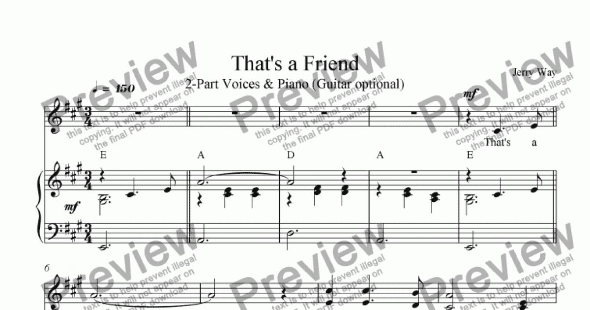 That’s a Friend - Download Sheet Music PDF file