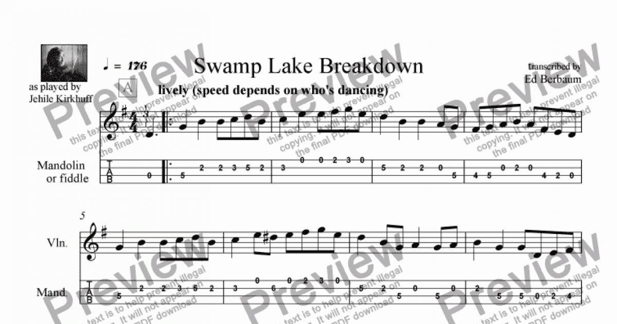 swamp song bass tab