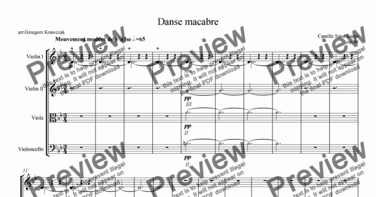 danse macabre brass quintet sheet music