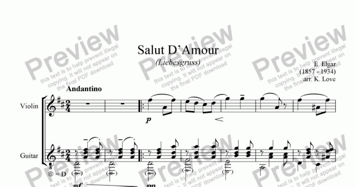 Salut Damour Violin And Guitar Download Sheet Music Pdf File 0646