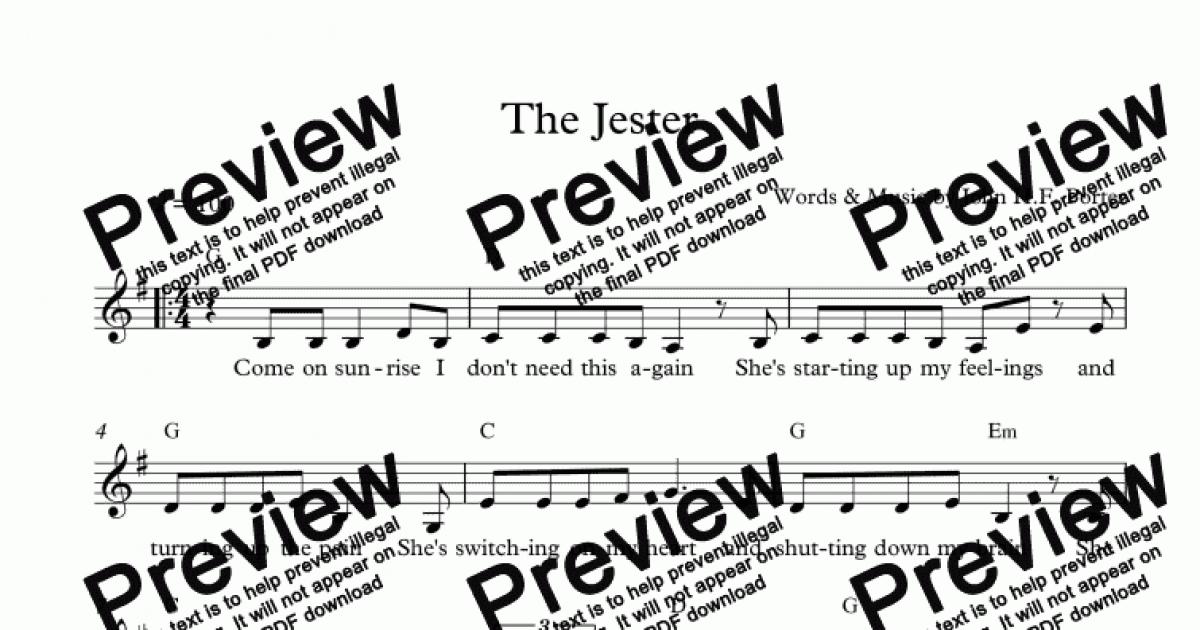 the court jester song sheets