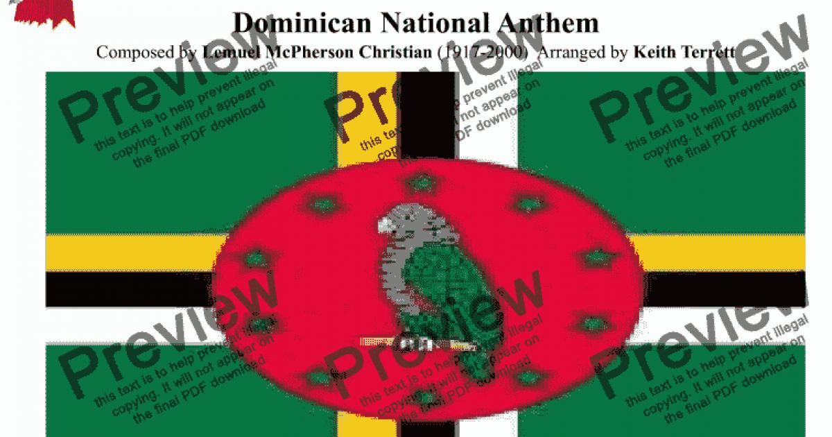 Dominican National Anthem ’’isle Of Beauty, Isle Of Slendour’’ For 