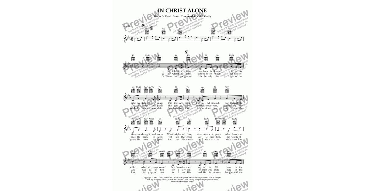 in christ alone hillsong chords