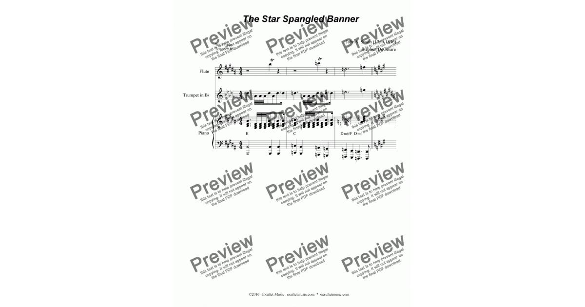 The Star Spangled Banner Duet For Violin And Cello Sheet Music Pdf