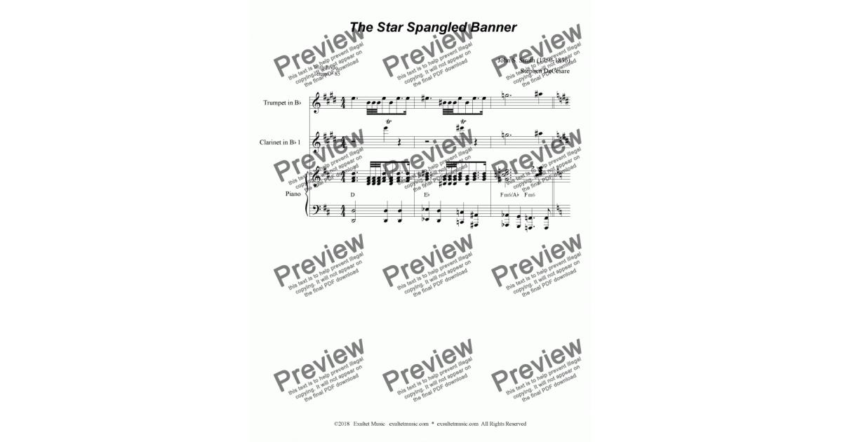 The Star Spangled Banner For Clarinet Choir Sheet Music Pdf File