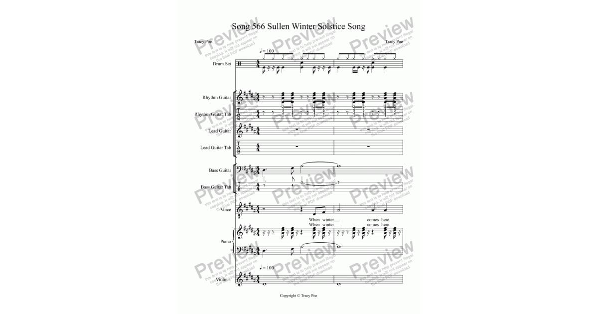 Download Song 566 Sullen Winter Solstice Song - Download Sheet Music PDF file