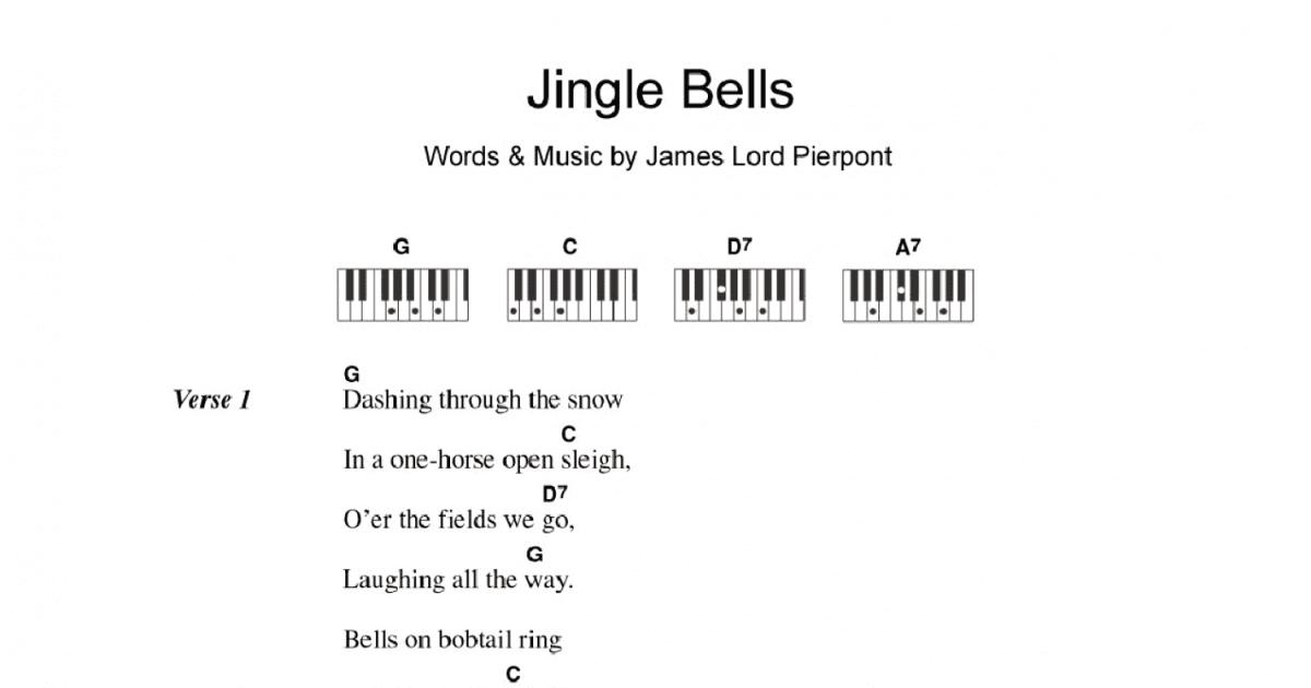 Jingle Bells (Piano Chords/Lyrics) Print Sheet Music Now