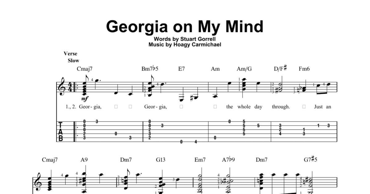guitar chords to georgia on my mind