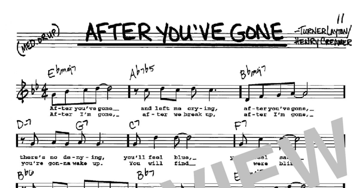 After Youve Gone Real Book Melody Lyrics And Chords Sheet Music 1210