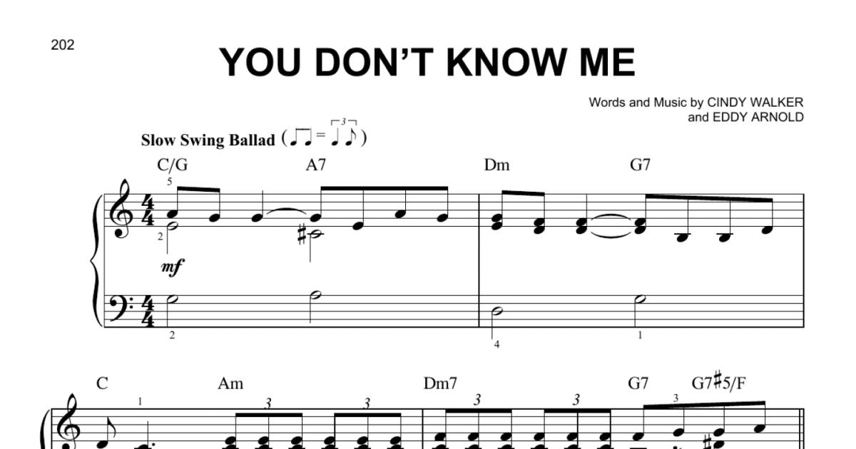 You Don T Know Me Very Easy Piano Print Sheet Music Now