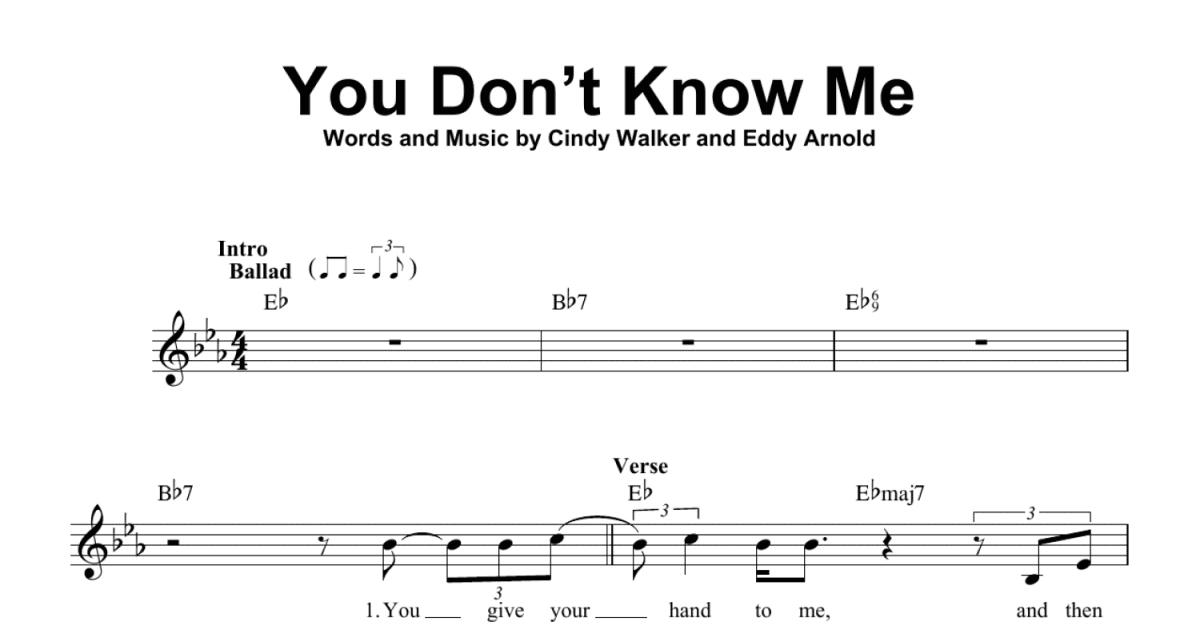 You Dont Know Me Pro Vocal Print Sheet Music Now 