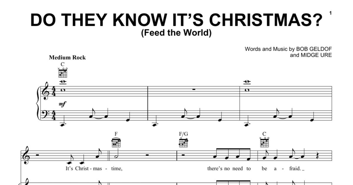 Do They Know It's Christmas? (Piano, Vocal & Guitar Chords (RightHand