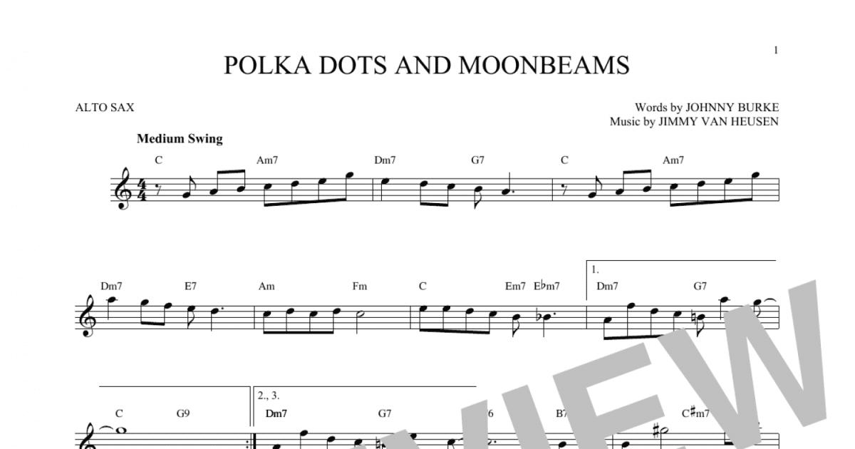 Polka Dots And Moonbeams Alto Sax Solo Print Sheet Music Now