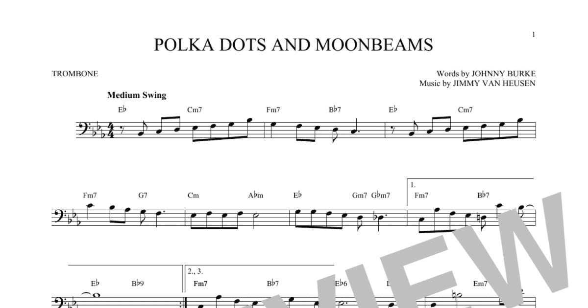 Polka Dots And Moonbeams Trombone Solo Print Sheet Music Now