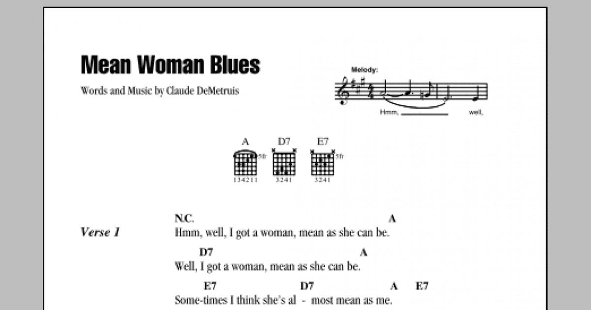 mean woman blues tablature