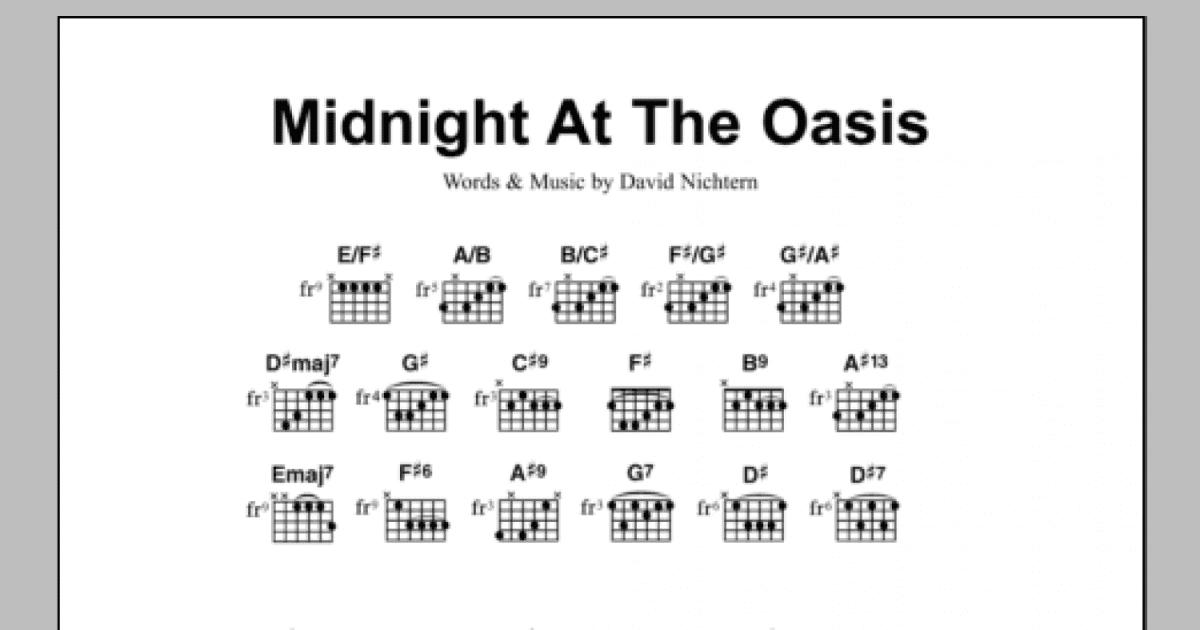 Midnight At The Oasis Guitar Chordslyrics Print Sheet Music Now 2241