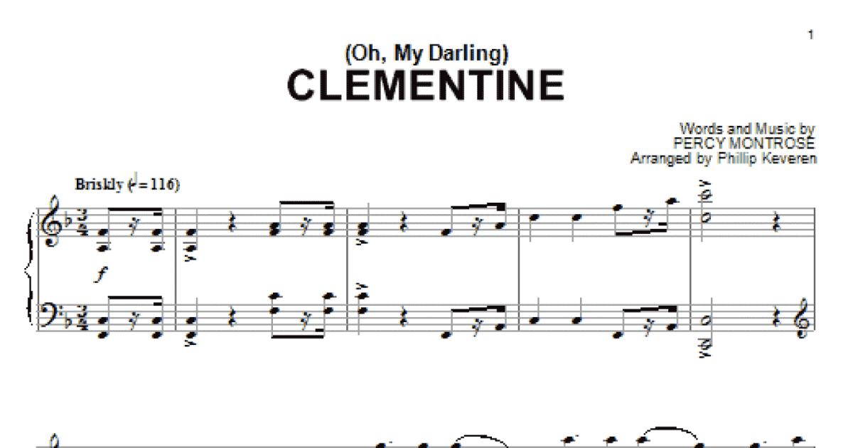 Oh My Darling Clementine Piano Solo Print Sheet Music Now