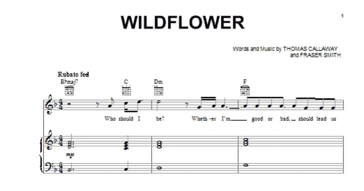 Wildflower (Piano, Vocal & Guitar Chords (RightHand Melody))