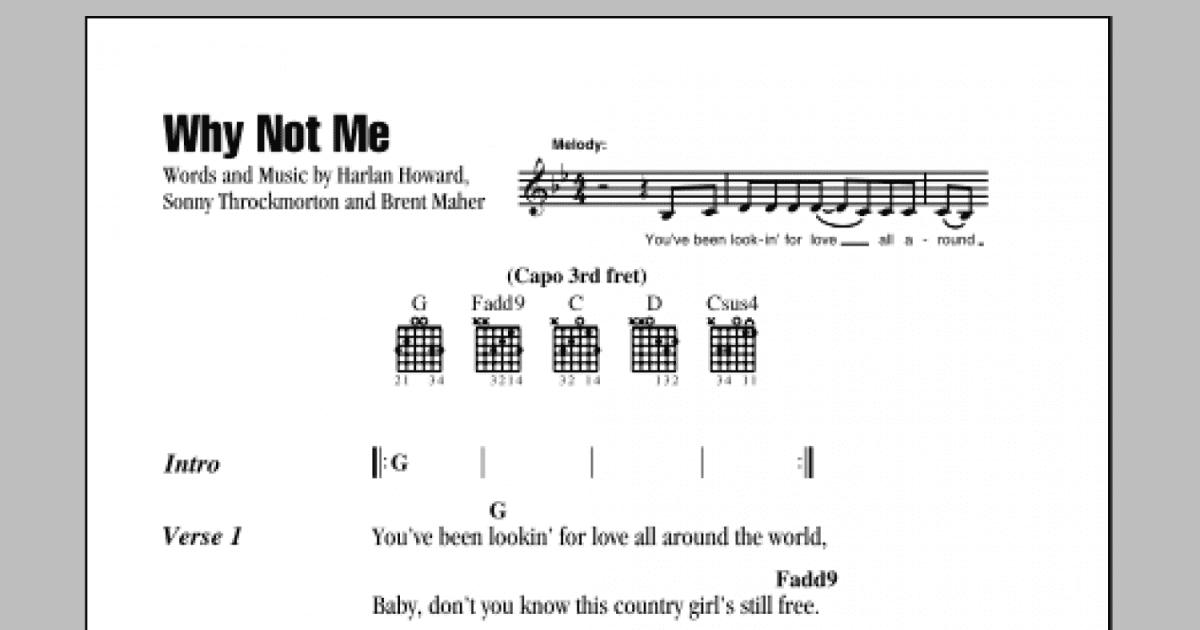 Why Not Me (Guitar Chords/Lyrics) - Print Sheet Music Now