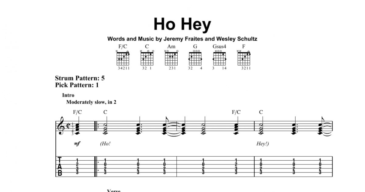 Ho Hey (Easy Guitar Tab) Print Sheet Music Now