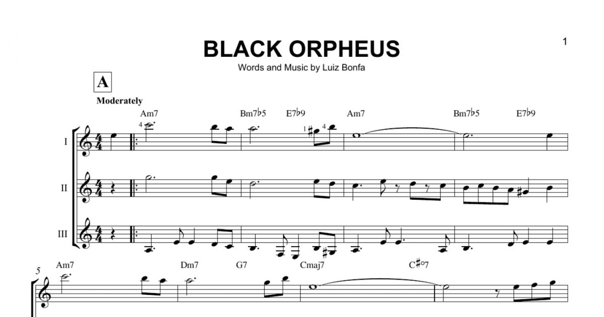 Black Orpheus Guitar Ensemble Print Sheet Music Now 