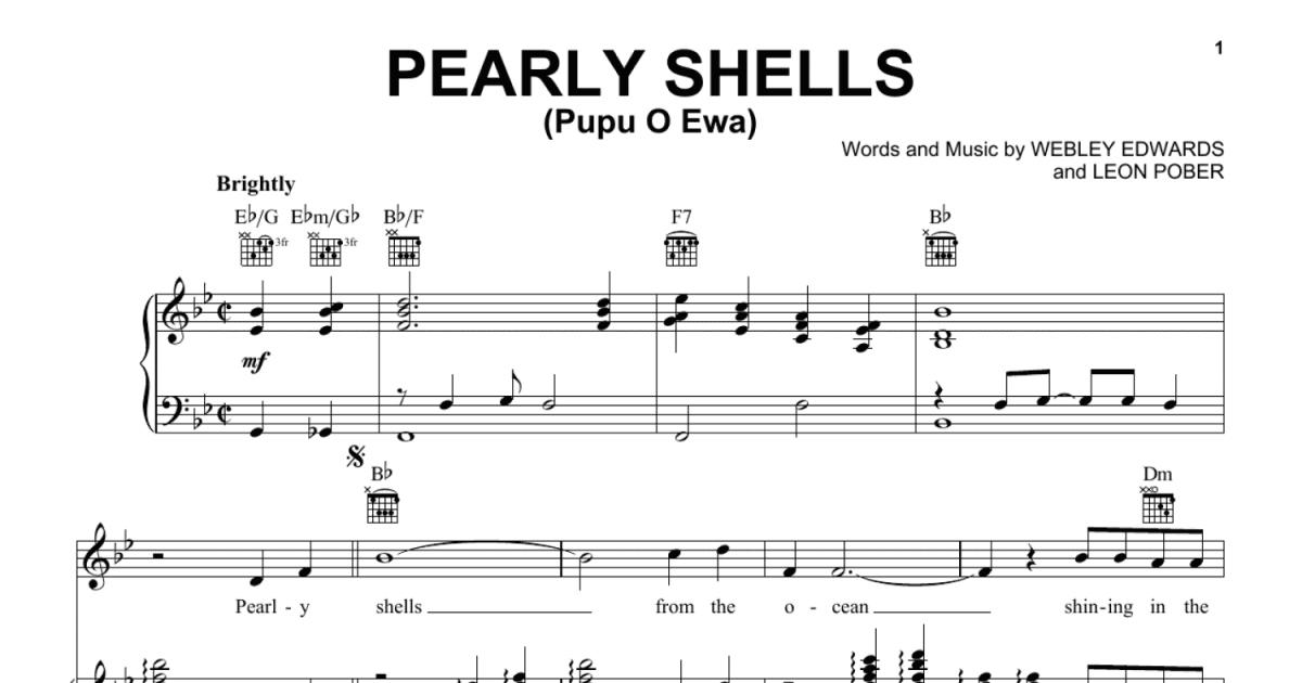 Pearly Shells Pupu O Ewa Piano Vocal And Guitar Chords Right Hand