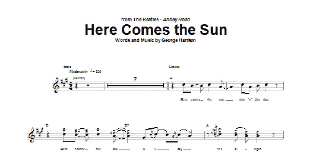 Here Comes The Sun (Bass Guitar Tab) - Print Sheet Music Now