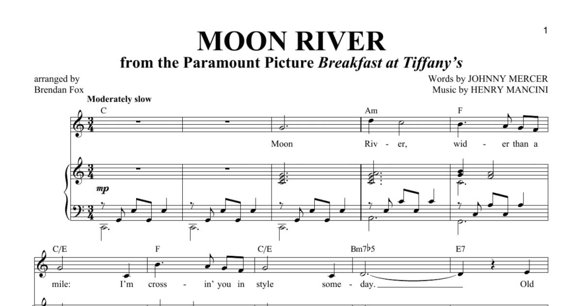 Moon River Piano Vocal Print Sheet Music Now