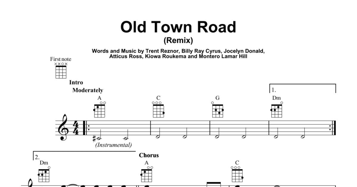 Old Town Road (remix) (ukulele) - Print Sheet Music Now